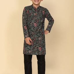 KISAH Boys Floral Printed Regular Kurta with Pyjamas-9