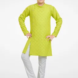 BAESD Boys Self Design Thread Work Kurta With Pyjamas-19