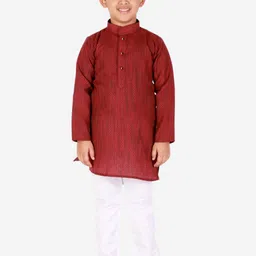 Pro-Ethic STYLE DEVELOPER Boys Maroon & Brown Kurta with Pyjamas-51