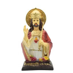 PujaNPujari  White & Red Jesus Christ Statue-image-95