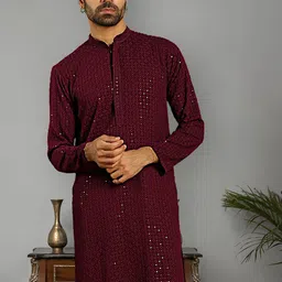 Anouk Sequinned Pure Cotton Kurtas-43