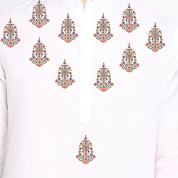 DEVOILER Ethnic Motifs Printed Mandarin Collar Regular Kurta with Pyjamas image 2