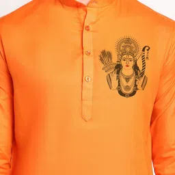 DEVOILER Ethnic Motifs Printed Mandarin Collar Regular Kurta with Pyjamas image 2