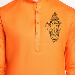 DEVOILER Ethnic Motifs Printed Mandarin Collar Kurta With Pyjamas image 2