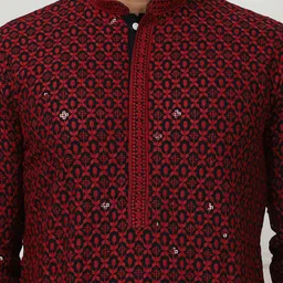 Anouk Men Embroidered Regular Sequinned Kurta with Pyjamas image 2