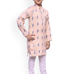 BAESD Boys Geometric Printed Regular Straight Kurta With Pyjamas image 5