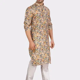 SHIWAM ETHNIX Indeevar Abstract Printed Regular Kurta With Pyjamas image 3