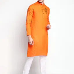 DEVOILER Ethnic Motifs Printed Mandarin Collar Kurta With Pyjamas image 3