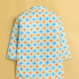 BAESD Boys Geometric Printed Mandarin Collar Regular Kurta with Pyjamas image 4