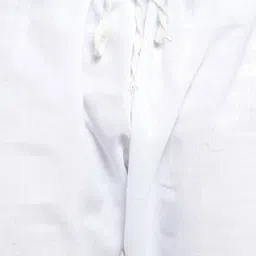 TREEMODA Asymmetric Hemline Regular Linen Kurta With Pyjamas image 3