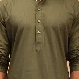 VASTRAMAY Men Solid Kurta with Churidar & With Nehru Jacket image 2