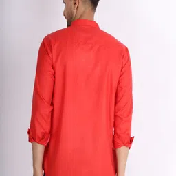 Kaifoo Men Red Thread Work Kurta image 3