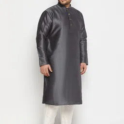 VASTRAMAY Plus Size Mandarin Collar Regular Kurta with Churidar image 4