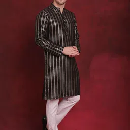 Anouk Striped Printed Regular Straight Kurta with Pyjamas image 4