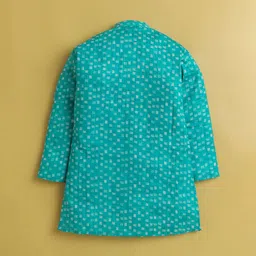 BAESD Boys Mandarin Collar Geometric Printed Kurta With Pyjama image 4