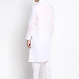 DEVOILER Geometric Printed Band Collar Straight Kurta with Pyjama image 4