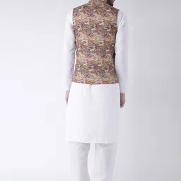 Hangup Men Mandarin Collar Kurta with Pyjamas & Nehru Jacket image 5