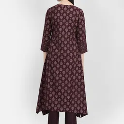 Span Ethnic Motifs Printed A-Line Kurta image 5