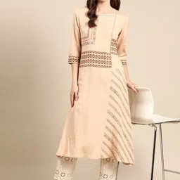 SHOWOFF Ethnic Motifs Printed Block Print Kurta image 5