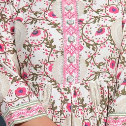 SIPET Floral Printed Round Neck Three-Quarter Sleeves Anarkali Kurta image 3