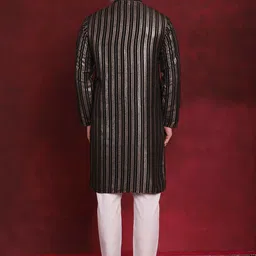Anouk Striped Printed Regular Straight Kurta with Pyjamas image 5