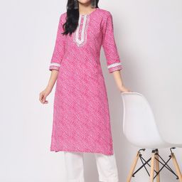 Vastralay Lehariya Dyed Round Neck Straight Regular Kurta-27