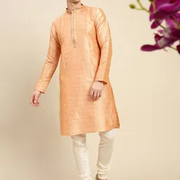 Sanwara Men Pink Kurta with Pyjamas-13
