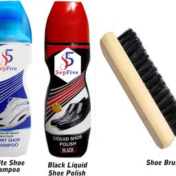 SepFive (Pack of 3) Sport shoe shampoo, Black Liquid Shoe Polish & Shoe Brush. Sports, Leather, Synthetic Leather Shoe Liquid Polish-image-5
