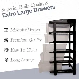 ashlas 5 Plastic Modular Drawer System for Home, Office,Standing Chest of Drawers PP Collapsible Wardrobe image 5
