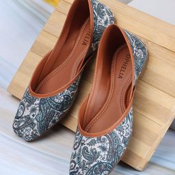 OPHELIA Printed Round Toe Mojaris-29