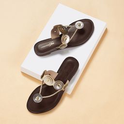 Forever Glam by Pantaloons Embellished Open Toe Flats-18