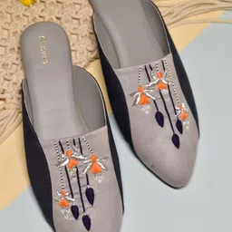 SHRIVAS BY ARCHITA MEHTA LILY Ethnic Embellished Suede Mules-47