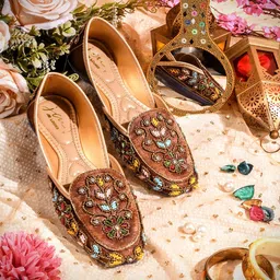 JM Looks Embellished Square Toe Mojaris-image-77