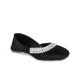 Shezone Women Embellished Round Toe Mojaris Flats-98