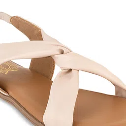Shoetopia Twisted Open Toe Flats With Backstrap image 5