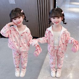 StyleCast Girls Pink Graphic Printed Hooded Coat with Pyjamas-picture-38