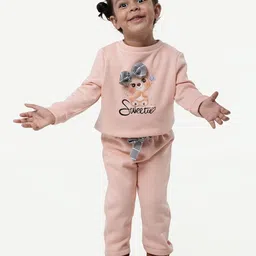 One Friday Infants Girls Printed Pure Cotton T-shirt with Pyjamas-14