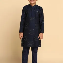 KISAH Boys Geometric Embroidered Kurta with Pyjamas-26