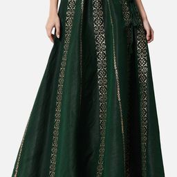 studio rasa Ethnic Motifs Printed Embellished Detailed Flared Maxi Ethnic Skirt-43