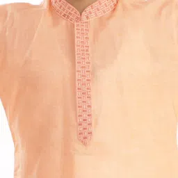 JBN Creation Boys Peach-Coloured Thread Work Kurta with Pyjamas image 4