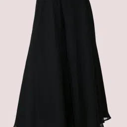 Women Relaxed Black Georgette Trousers-image-96
