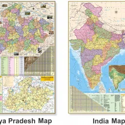 (Pack of 2) MADHYA PRADESH MAP and INDIA MAP. Both Map Size : 100x70 Centimeter (40"x28" inch). With Important Fact and Figure. Ideal Map For Aspirant of UPSC , PCS , SSC , RAILWAY Exam and Other Competitive Exam. Updated Map. Paper Print-image-21