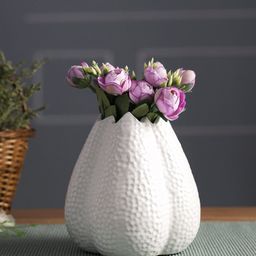 TAYHAA White Textured Ceramic Vase-33