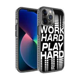 DailyObjects Black & White Work Hard Printed iPhone 12 Pro Back Case-15