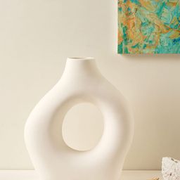 PUREZENTO Nordic Donut  White Solid Ceramic Flower Vase-90