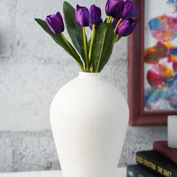 Folkstorys White Solid Ceramic Vase-picture-45