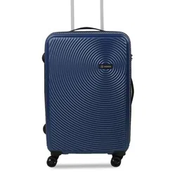 NOVEX Blue Textured Large Trolley Suitcase-image-15