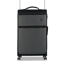 IT luggage Black & Grey Printed Soft-Sided Large Trolley Suitcase-48
