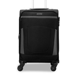 CARRIALL Black & Grey Solid Soft-Sided Trolley Suitcase-44