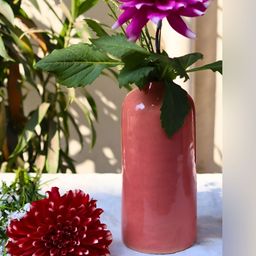 WEAVING HOMES Pink Ceramic Tall Vase-36